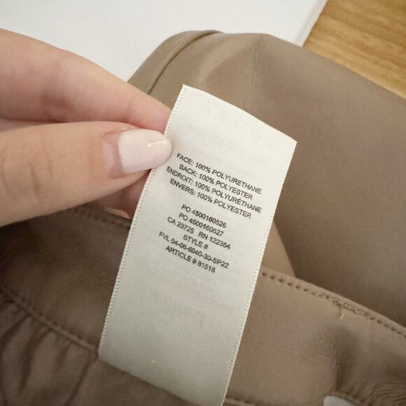 ARITZIA Wilfred Melina Vegan Leather Pants Taupe Brown 0 - Picture 10 of 11